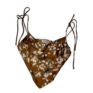 Floral Bandana Top with Tie Straps